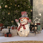 LED-Schneemann mit Schneeeffekt – Leuchtfigur mit rotem Hut, Schal und Handschuhen für Innen und Außen