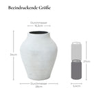 Große Vase Weiß aus Beton, Wabi-Sabi Blumenvase Minimalistisch, Handgefertigte Dekovase