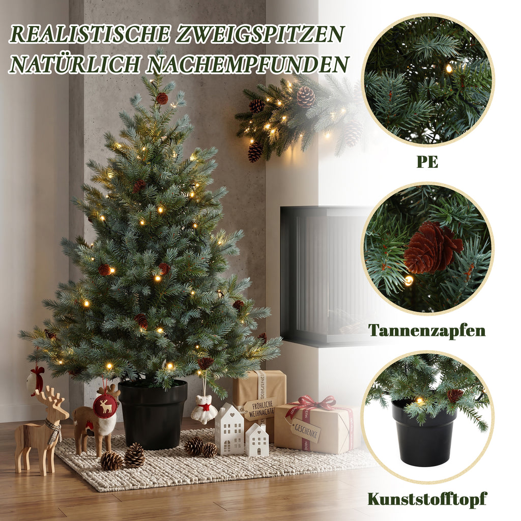 Künstlicher Weihnachtsbaum 90 cm mit Beleuchtung, 9 Lichtmodi