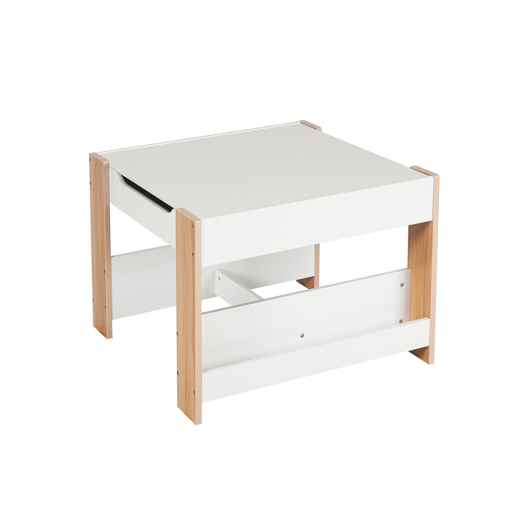 Kinder Tisch- und Stuhlset aus Holz, Weiß, Rechteckig