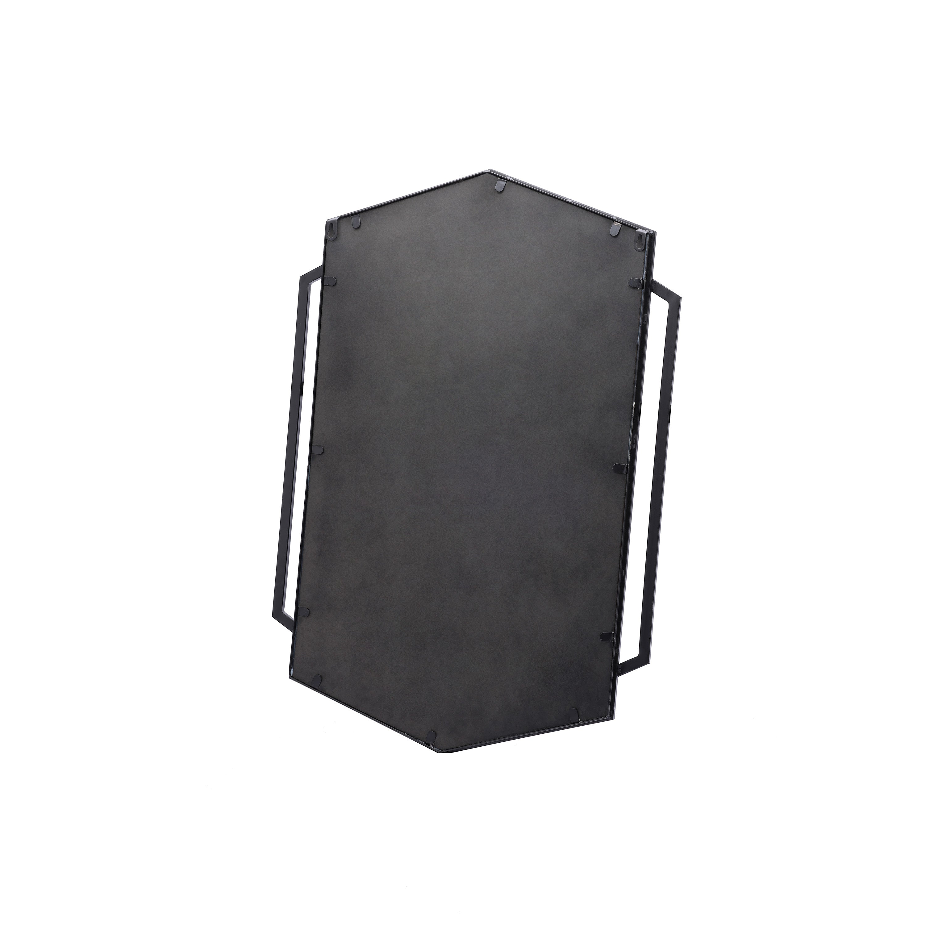 Schwarzer Hexagon Wandspiegel mit Metallrahmen