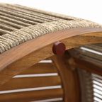 Runder Couchtisch aus Akazienholz mit Seilgeflecht