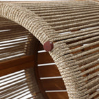 Runder Beistelltisch aus Akazienholz mit Seilgeflecht