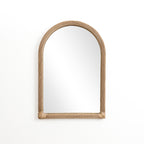 Wandspiegel mit Bambusrahmen in Bogenform