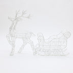 LED-Rentier mit Schlitten – Weihnachtsdeko mit warmweißen Lichtern für Innen und Außen