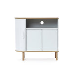 Skandinavisches Sideboard in Grau-Weiß – modernes Holz-Design mit 2 Türen, ideal fürs Wohnzimmer