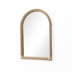 Wandspiegel mit Bambusrahmen in Bogenform