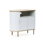 Skandinavisches Sideboard in Grau-Weiß – modernes Holz-Design mit 2 Türen, ideal fürs Wohnzimmer