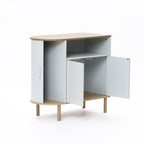 Skandinavisches Sideboard in Grau-Weiß – modernes Holz-Design mit 2 Türen, ideal fürs Wohnzimmer