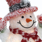 LED-Schneemann mit Schneeeffekt – Leuchtfigur mit rotem Hut, Schal und Handschuhen für Innen und Außen