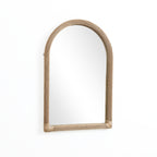 Wandspiegel mit Bambusrahmen in Bogenform