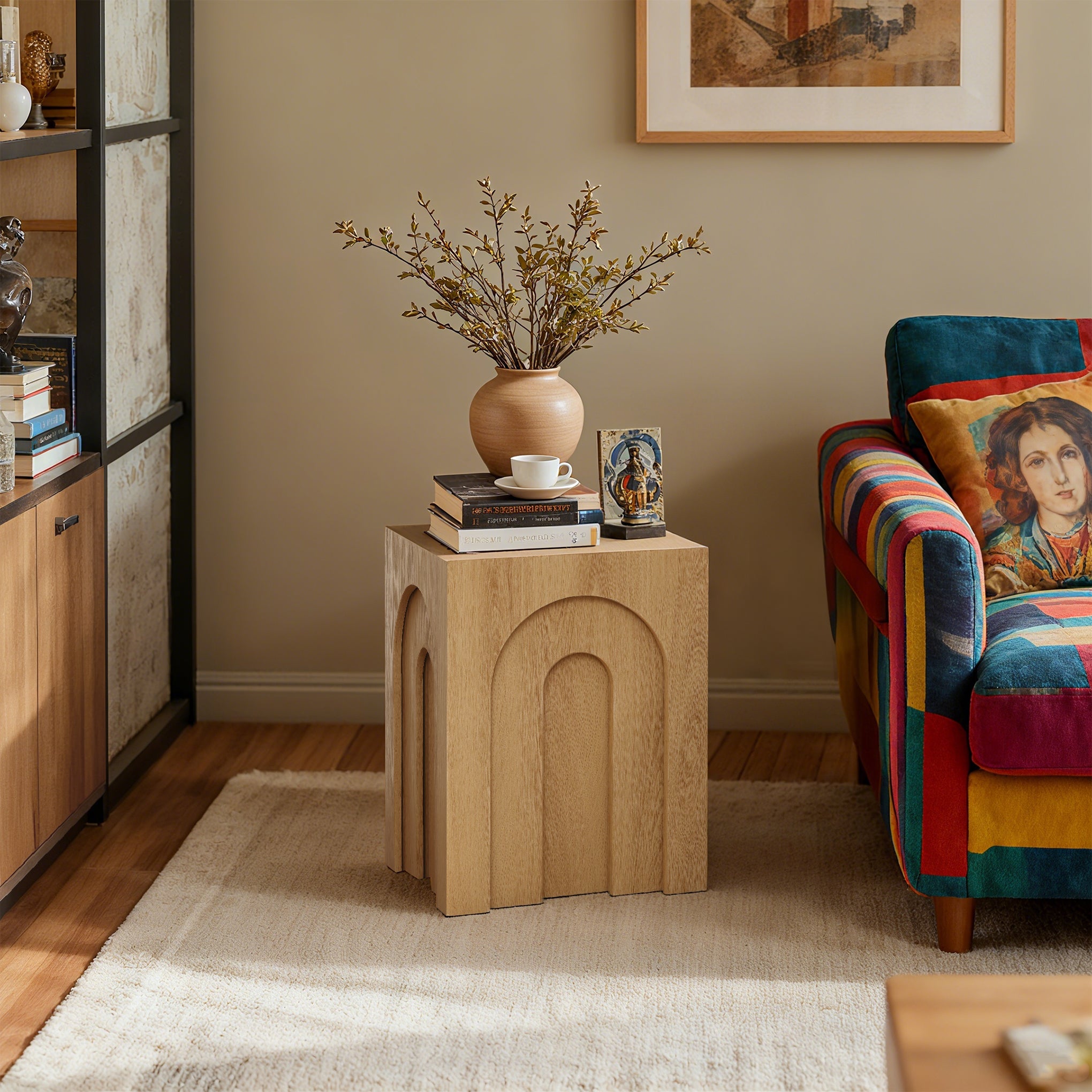 3er-Set Moderne Beistelltische in Holzoptik