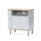 Skandinavisches Sideboard in Grau-Weiß – modernes Holz-Design mit 2 Türen, ideal fürs Wohnzimmer