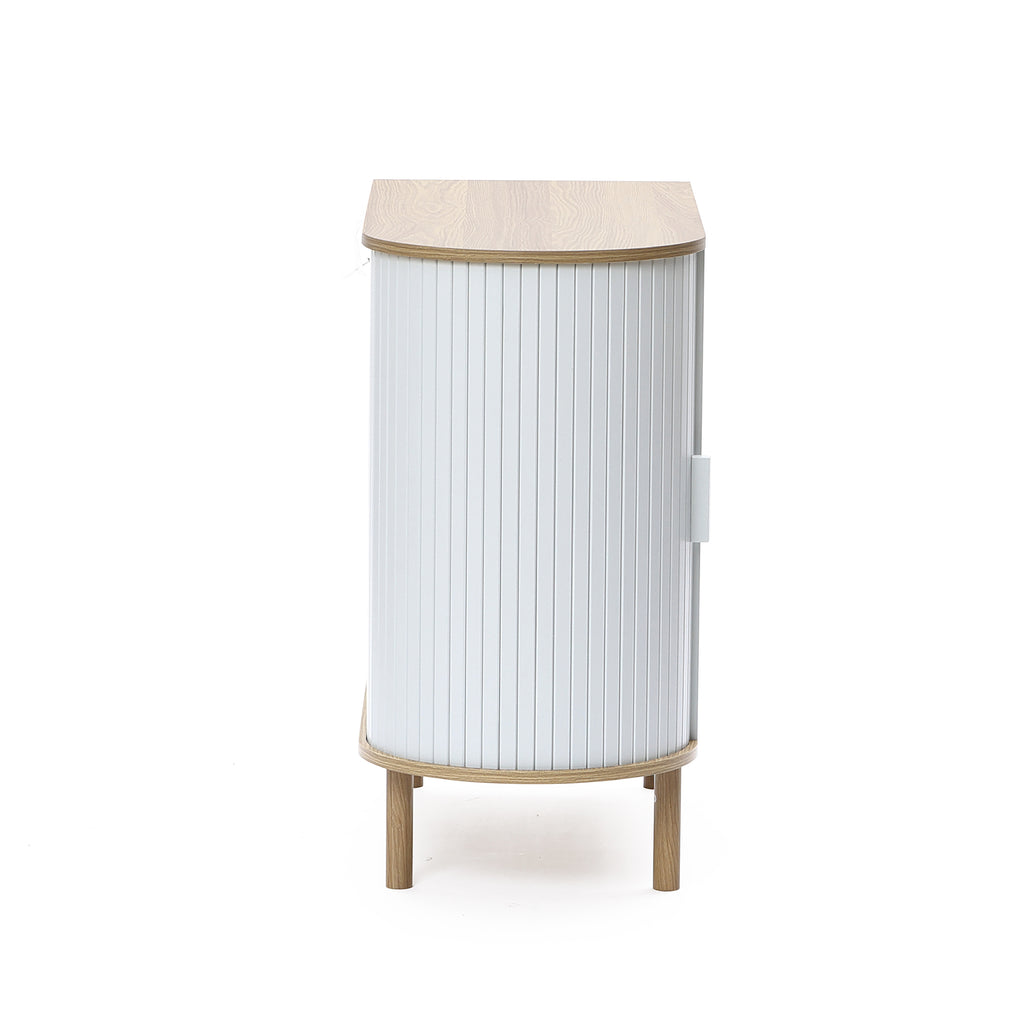 Skandinavisches Sideboard in Grau-Weiß – modernes Holz-Design mit 2 Türen, ideal fürs Wohnzimmer