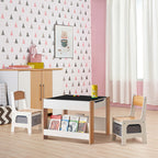 Kinder Tisch- und Stuhlset aus Holz, Weiß, Rechteckig