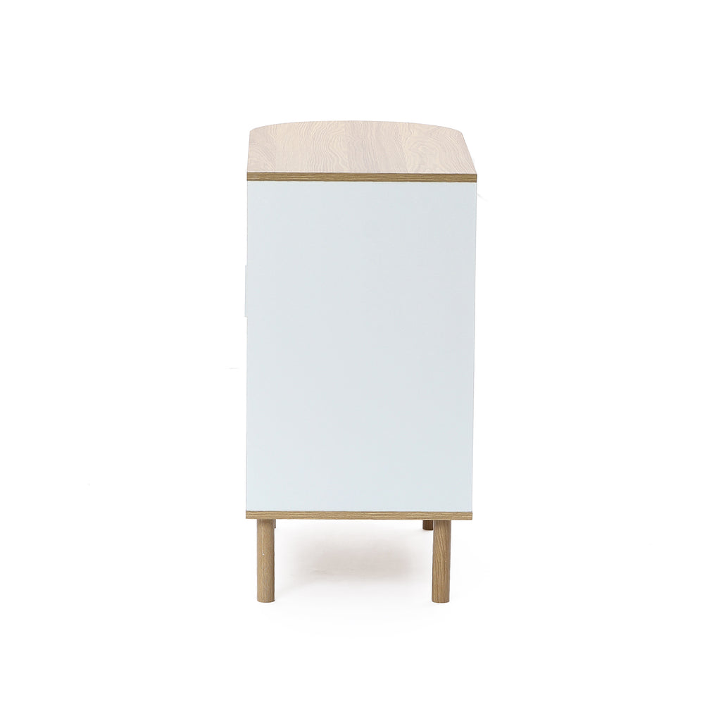 Skandinavisches Sideboard in Grau-Weiß – modernes Holz-Design mit 2 Türen, ideal fürs Wohnzimmer