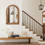 Holz-Wandspiegel mit Patchwork-Design – Rustikaler Deko-Spiegel für Wohnraum