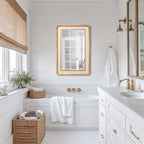 Rechteckiger Holz-Wandspiegel mit Doppelfassung – Moderner Deko-Spiegel