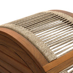 Runder Couchtisch aus Akazienholz mit Seilgeflecht