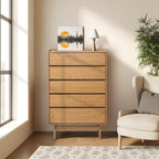Kommode mit 5 Schubladen aus Holzoptik – Skandinavisches Design