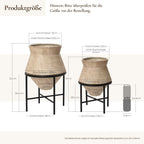 Hometopia 2er Blumentopf Set Frostsicher Formstabil Ø31 & 25 cm ohne Ablaufloch (Hellbraun)
