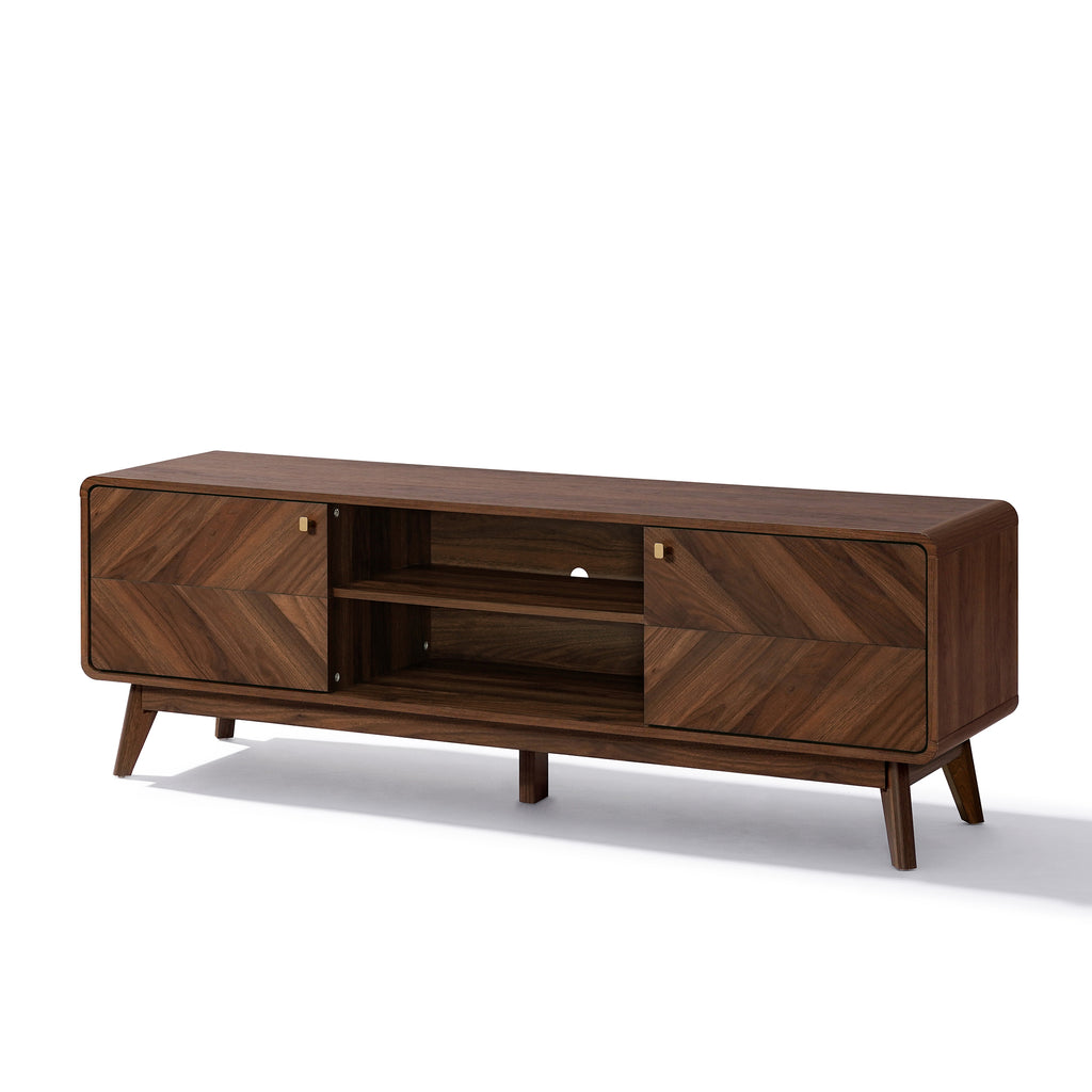 TV-Lowboard mit Walnussoptik und großzügigem Stauraum