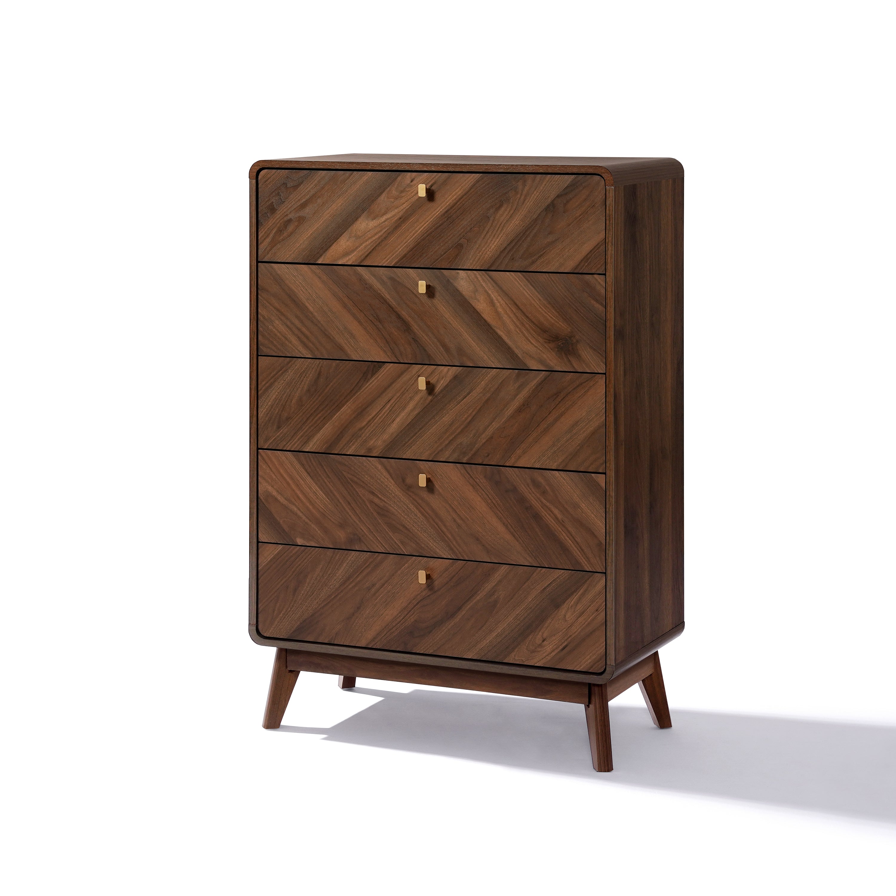 Kommode mit 5 Schubladen in Walnussoptik