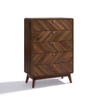 Kommode mit 5 Schubladen in Walnussoptik