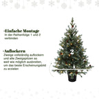 Künstlicher Weihnachtsbaum 90 cm mit Beleuchtung, 9 Lichtmodi
