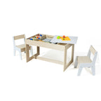 Kinder-Maltisch mit 2 Stühlen, doppelseitiger Tafel und Stauraum