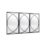 3-teiliges Wandspiegel-Set mit schwarzem Metallrahmen und geometrischem Design