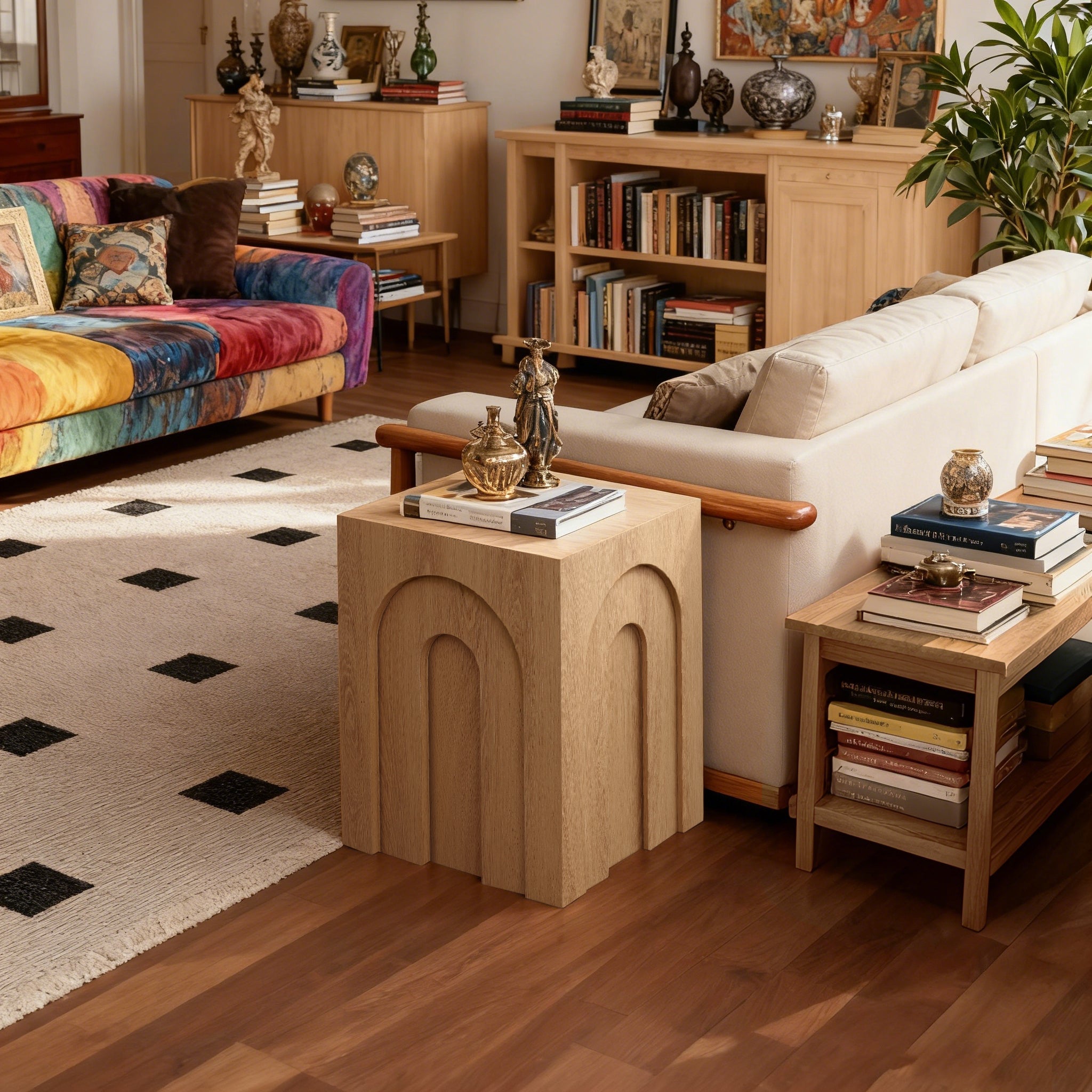 3er-Set Moderne Beistelltische in Holzoptik