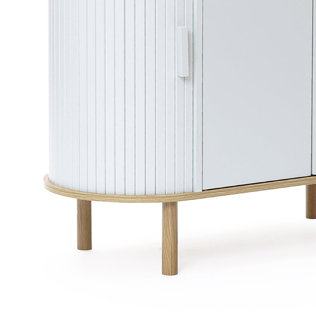 Skandinavisches Sideboard in Grau-Weiß – modernes Holz-Design mit 2 Türen, ideal fürs Wohnzimmer