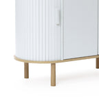 Skandinavisches Sideboard in Grau-Weiß – modernes Holz-Design mit 2 Türen, ideal fürs Wohnzimmer