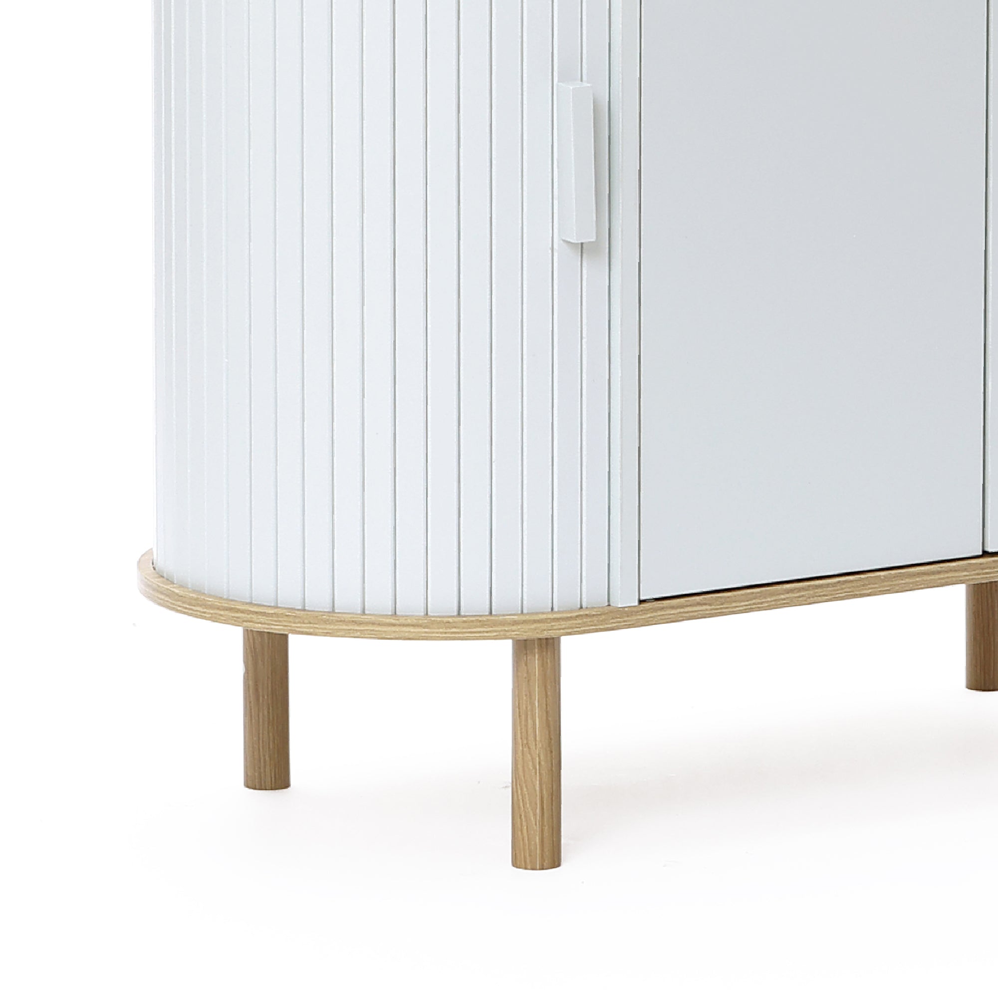 Skandinavisches Sideboard in Grau-Weiß – modernes Holz-Design mit 2 Türen, ideal fürs Wohnzimmer