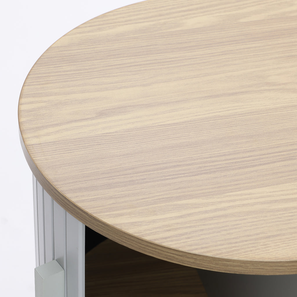 Skandinavisches Sideboard in Grau-Weiß – modernes Holz-Design mit 2 Türen, ideal fürs Wohnzimmer