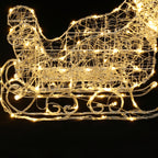 LED-Rentier mit Schlitten – Weihnachtsdeko mit warmweißen Lichtern für Innen und Außen