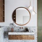 Runder Wandspiegel mit Jean-Holzrahmen Durchmesser 80 cm