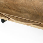 Nachttisch aus Holz im Mid-Century Stil – Beistelltisch mit Rolltür für Schlafzimmer und Wohnzimmer