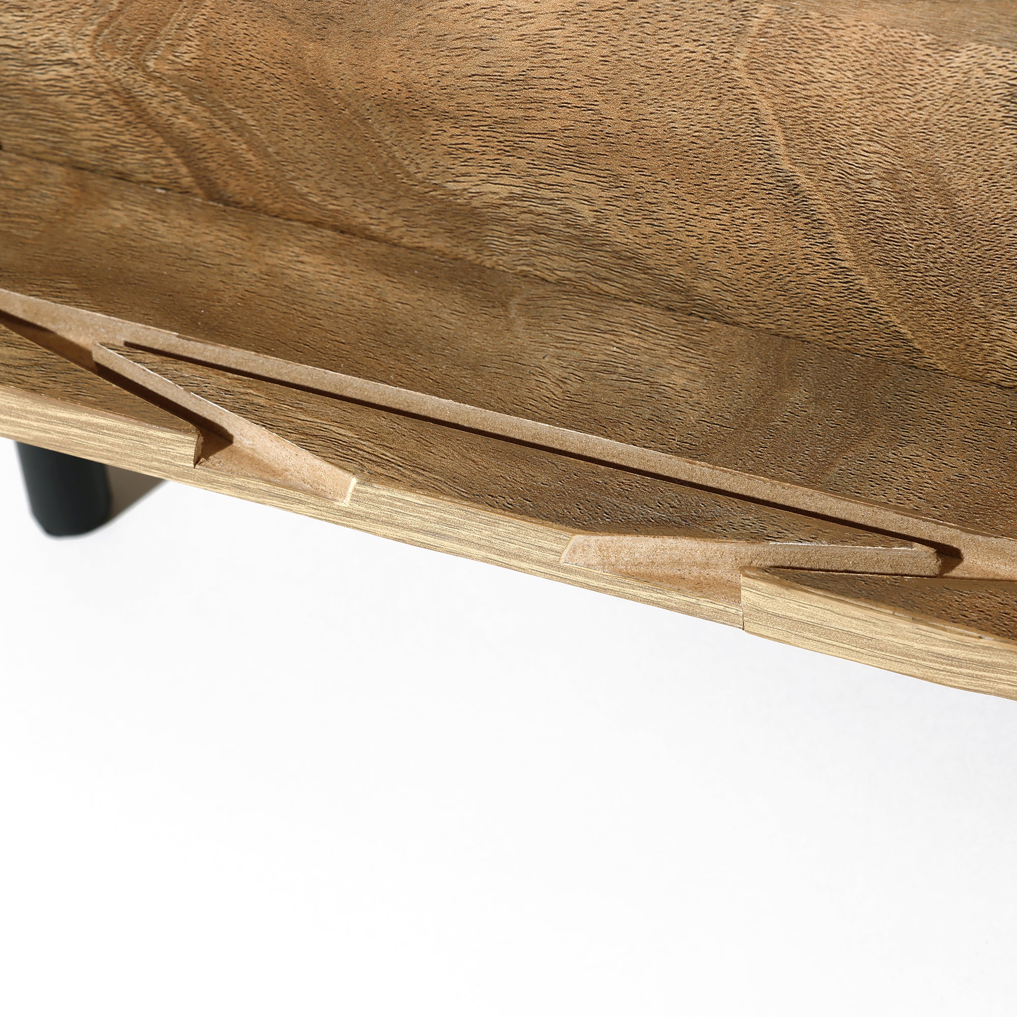 Nachttisch aus Holz im Mid-Century Stil – Beistelltisch mit Rolltür für Schlafzimmer und Wohnzimmer