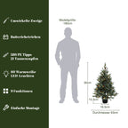 Künstlicher Weihnachtsbaum 90 cm mit Beleuchtung, 9 Lichtmodi