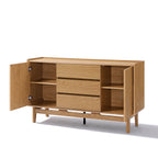 Modernes Sideboard in Eichenoptik mit 3 Schubladen und 2 Türen – 140 cm