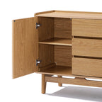 Modernes Sideboard in Eichenoptik mit 3 Schubladen und 2 Türen – 140 cm