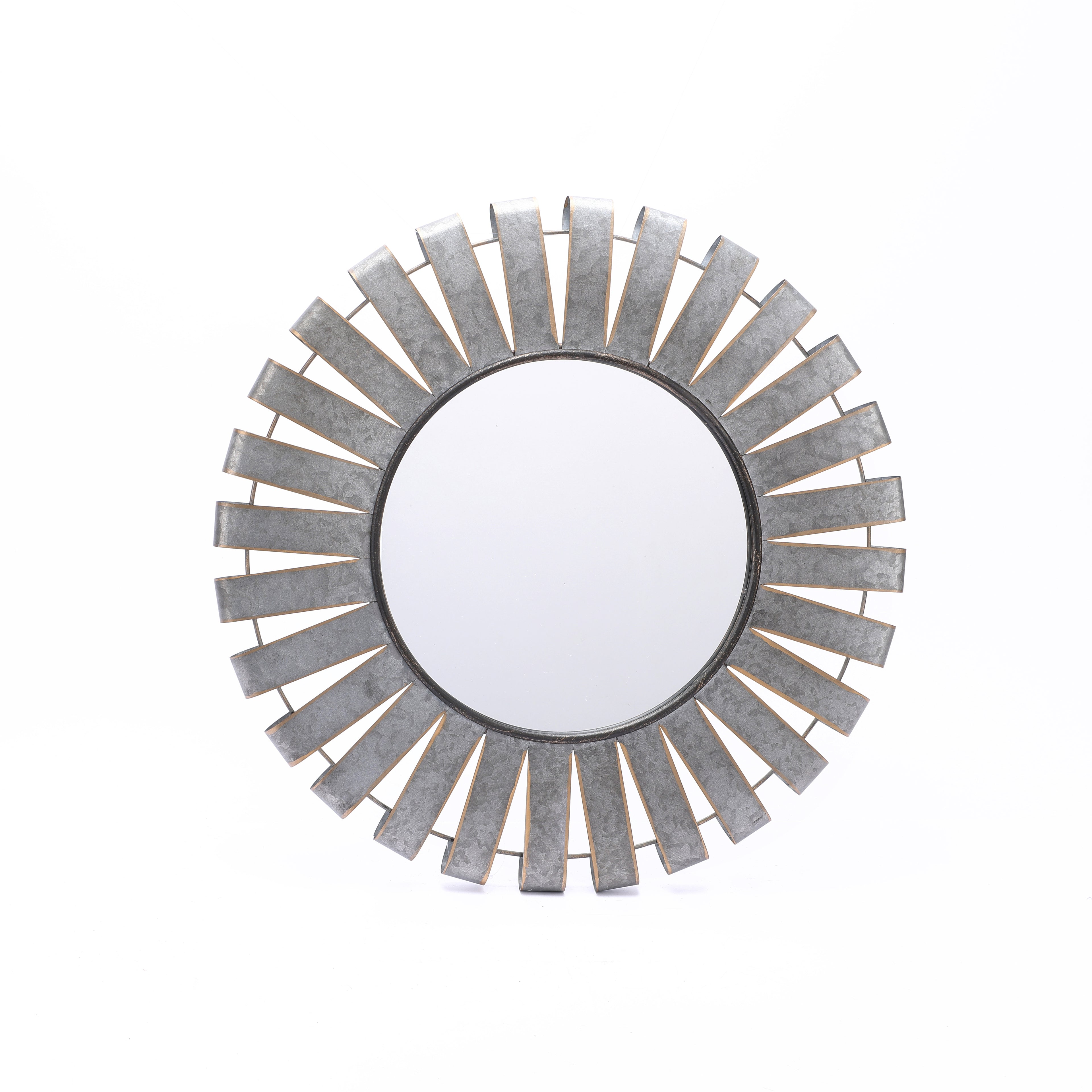 Metall-Deko-Spiegel – Industrialer Wandspiegel mit Strahlenrahmen für Wohnraum