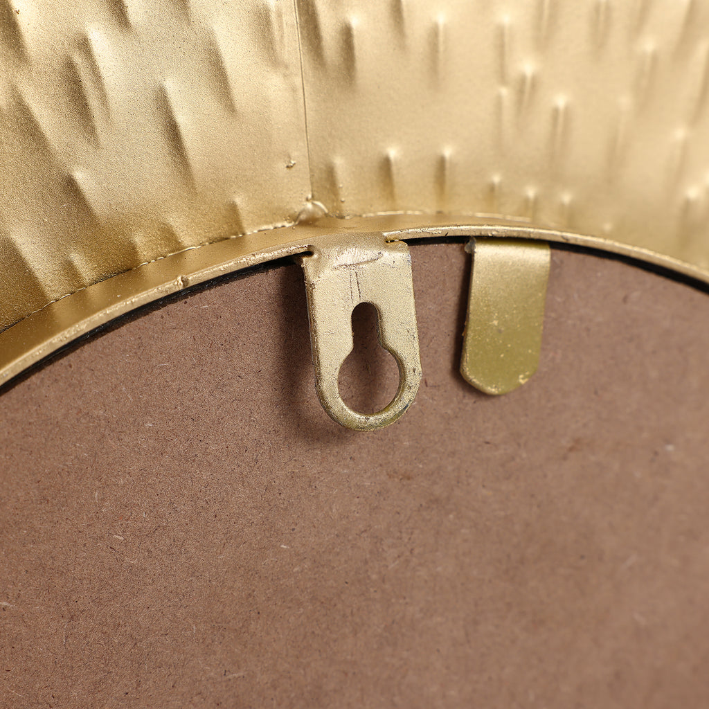 3-teiliges Goldenes Harz-Wandspiegel-Set – Runde Deko-Spiegel mit strukturiertem Rahmen