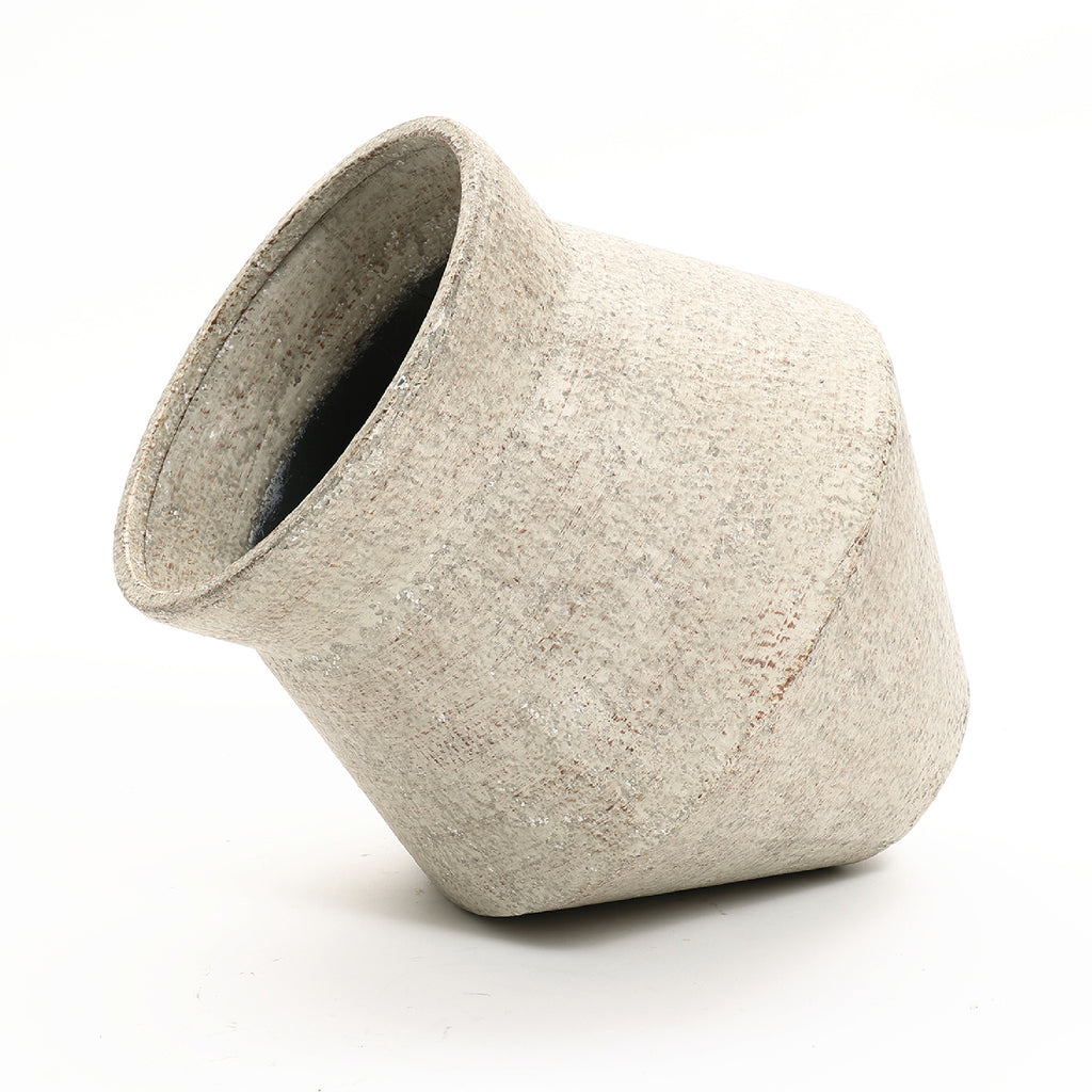 Hometopia 2er Blumentopf Set Frostsicher Formstabil Ø31 & 25 cm ohne Ablaufloch (Beige)