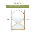 Hochformatiges Geometrisches Metall-Wandspiegel-Set – Moderner Deko-Spiegel mit Goldrahmen
