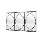 3-teiliges Wandspiegel-Set mit schwarzem Metallrahmen und geometrischem Design