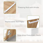 Kindertisch-Set mit 2 Stühlen, Papierrolle und Stauraum, Weiß/Natur