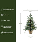68 cm Künstlicher Weihnachtsbaum mit Beleuchtung, LED Kleiner Christbaum